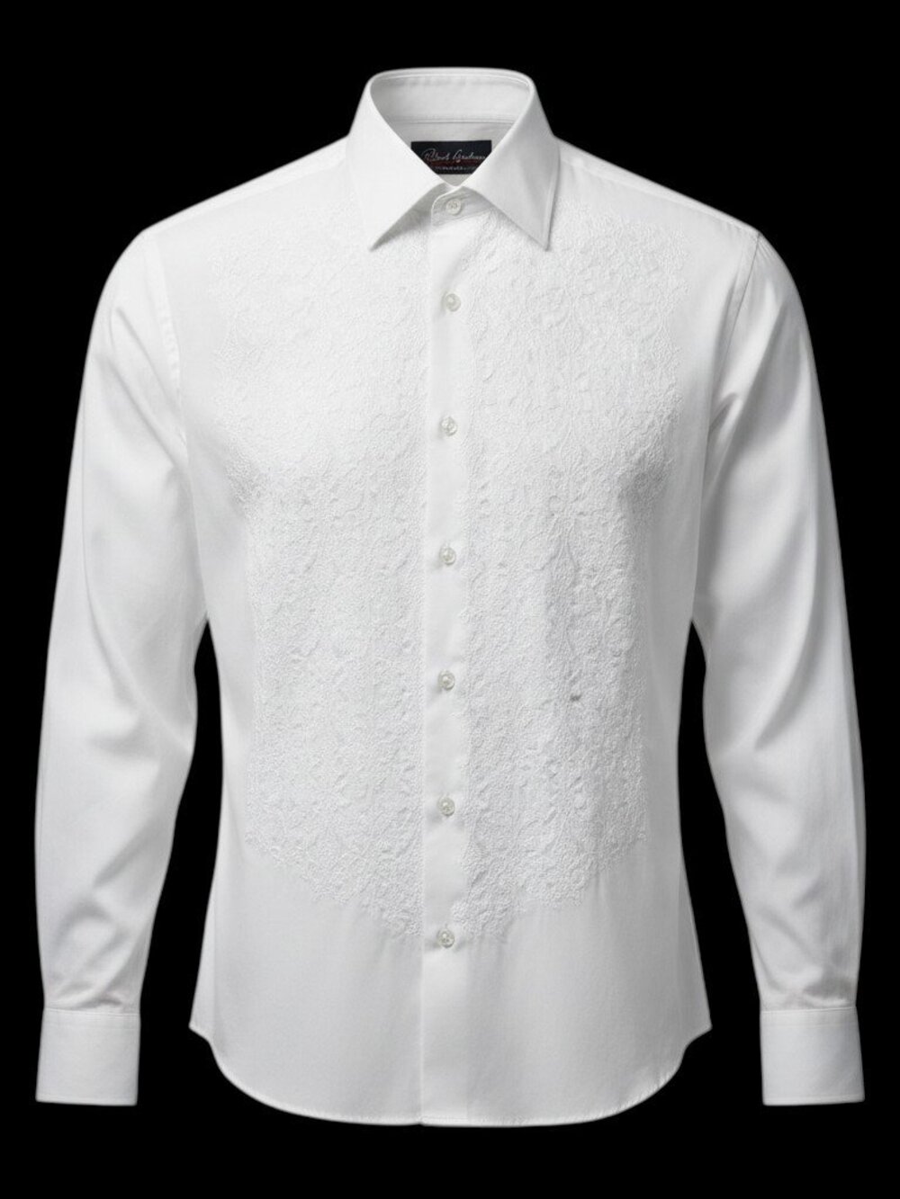 ROBERT GRAHAM White On White Embroidered Long Sleeve Dress Shirt